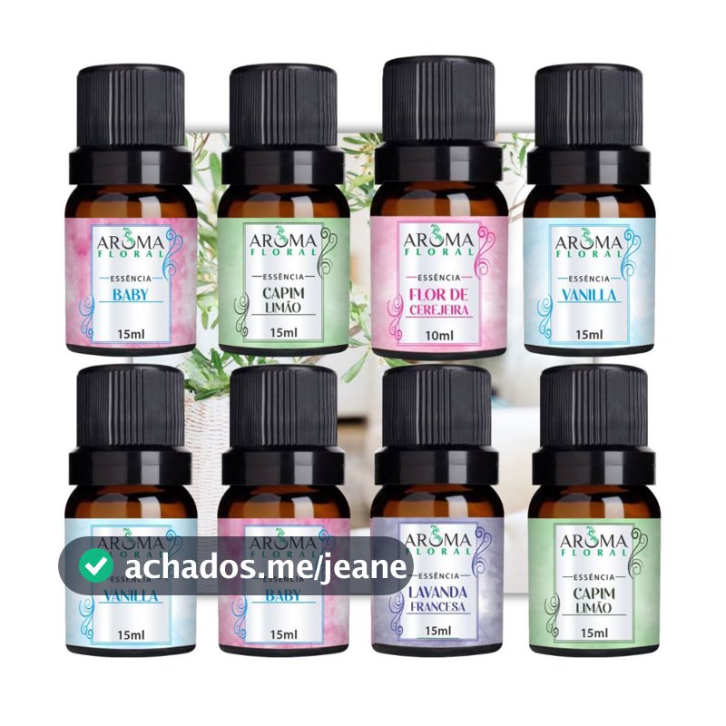 Kit com 5 Essências Para Aromatizador e Difusor Elétrico a Base de Água - Cinco Aromas
