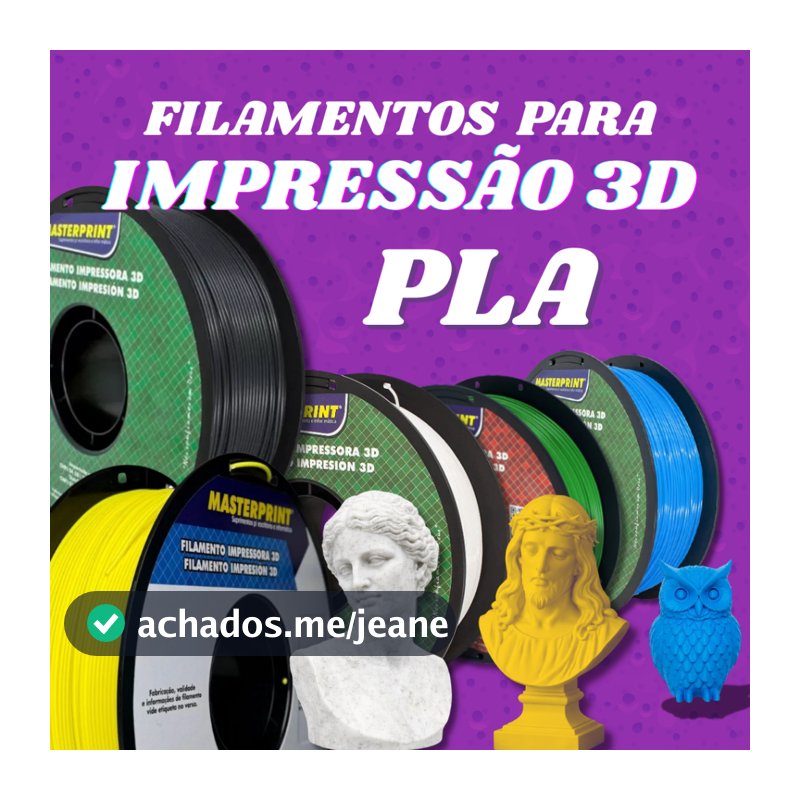 Filamento MasterPrint PLA - 1Kg 1.75mm Biodegradável para Impressora 3D Envio Rápido