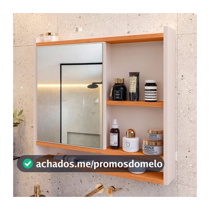 Espelheira Suspensa Para Closet Porta e Armário Diversas Cores armarinho aqua com nicho espelho