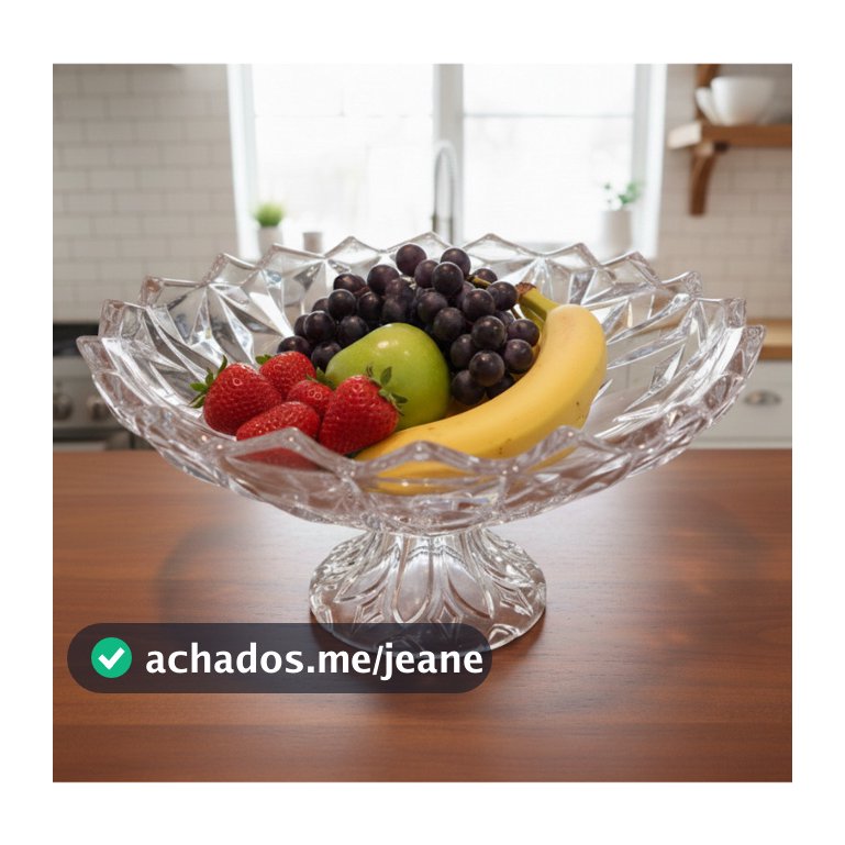 Fruteira Diamante Decorativa Bancada 25cm Verdureira Cesto Festas Aniversários Frutas Doces Acrílico