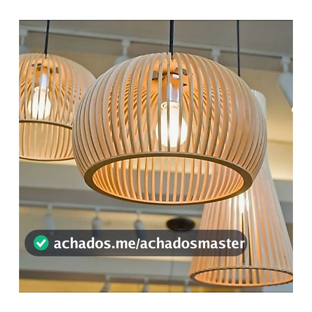 Pendente Luminária De Teto Lustre De Madeira Vintage Bivolt Cor Natural - 1 Bc / Sf