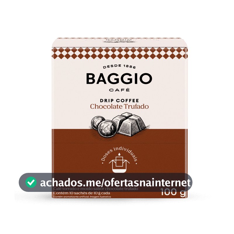 Baggio Drip Coffee Aroma Chocolate Trufado - Caixa com 10 Sachês 10g