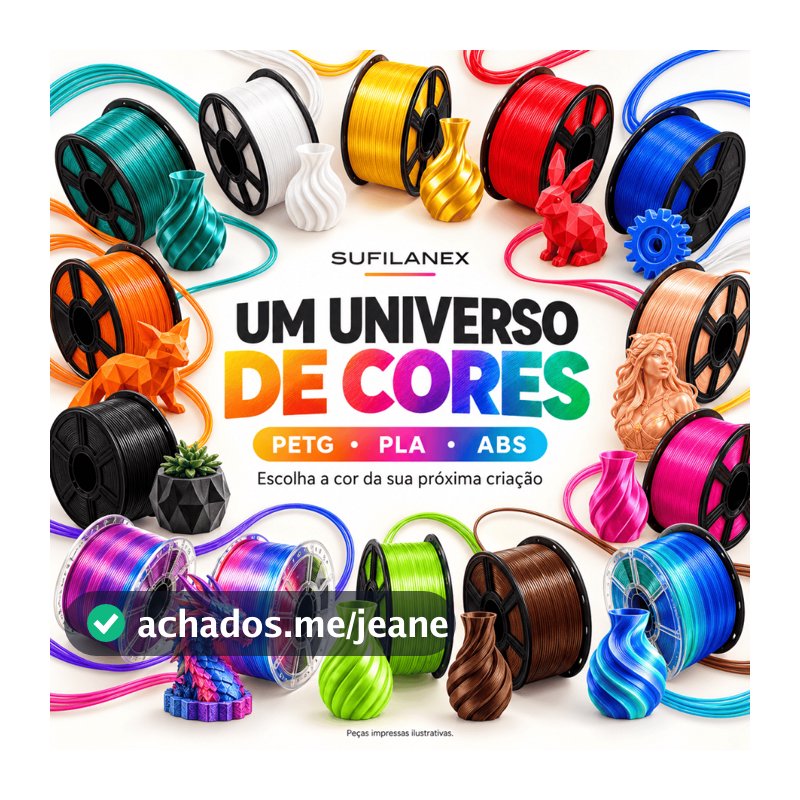 Filamento PLA/PETG 1.75mm 1kg Brilho Profissional e Várias Cores para Impressora 3D