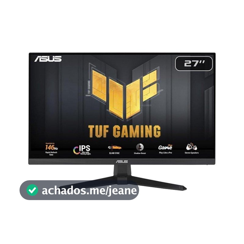 Monitor Gamer ASUS TUF Gaming, 27", IPS, Full HD, 146Hz, 1ms, FreeSync, HDR10, HDMI, DisplayPort, Preto - VG279QE5A
