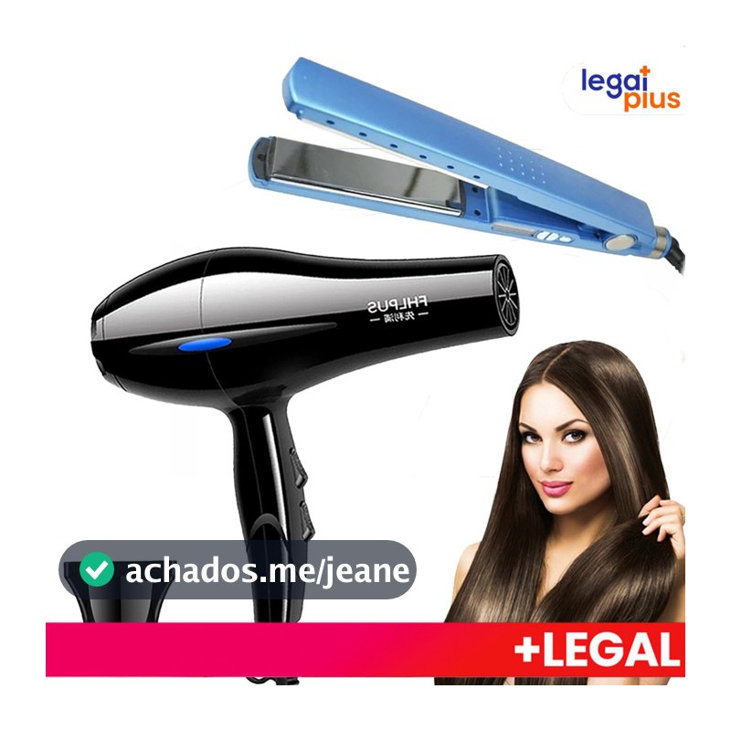 Chapinha + Secador de Cabelo Bivolt 110 / 220V - Nano Titanium e 3200W Profissional