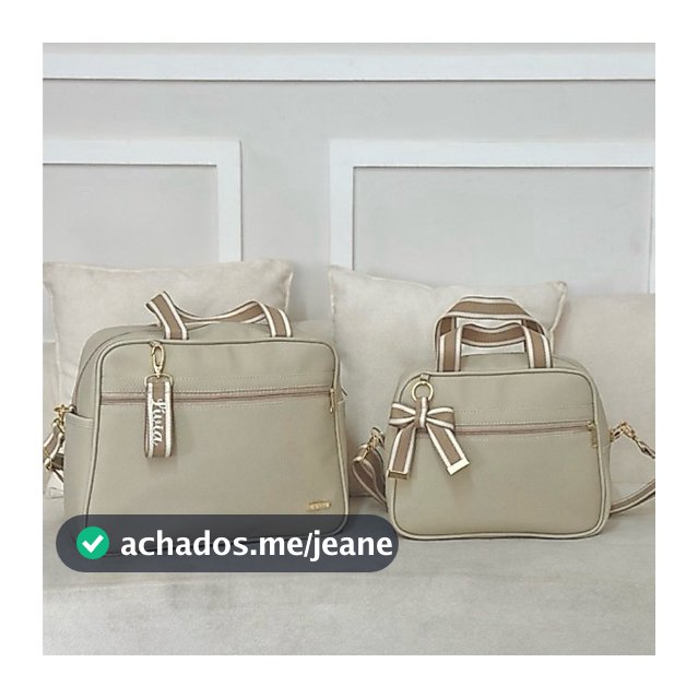 Kit Bolsa Maternidade e Frasqueira com 1 chaveiro personalizado