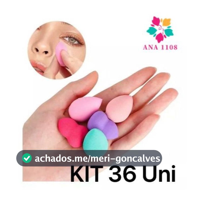 Kits com 36 Mini Esponja Gota e Blender Para rosto e Maquiagem Base E Corretivo