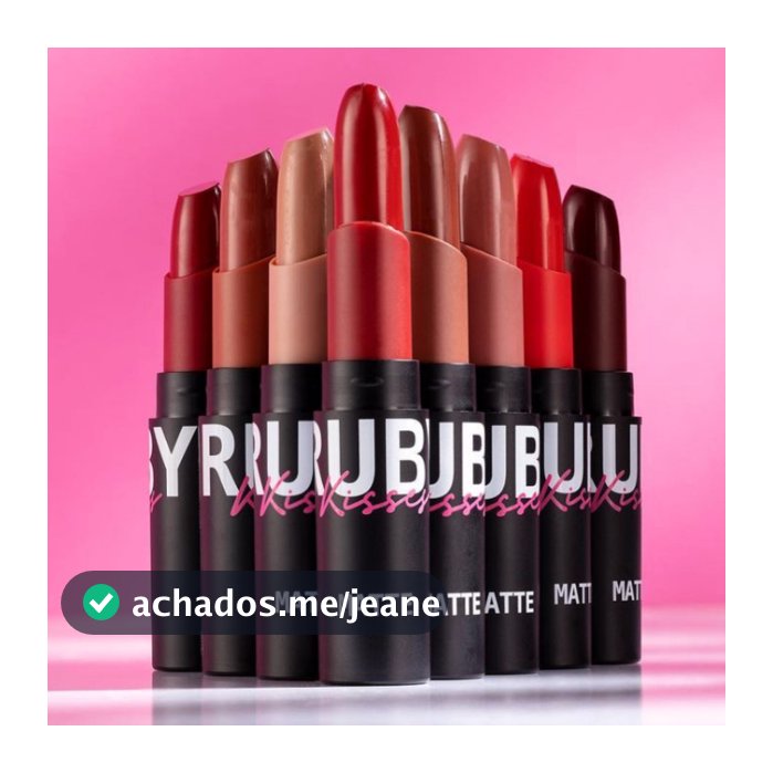 Batom Matte Ruby Kisses - Nude Rose, Kiss Red, Warm Sienna, Red Carpet, Brown Sugar, Extreme Coral, Rosy Brown, Sinful Red RK 3,5g