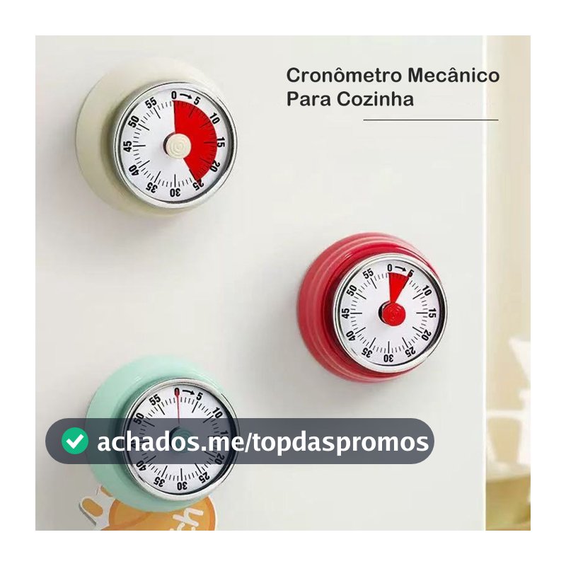 Cronômetro De Cozinha Imã Lembrete Mecânico De Aço Inoxidável Contagem Regressiva Casa Analógico