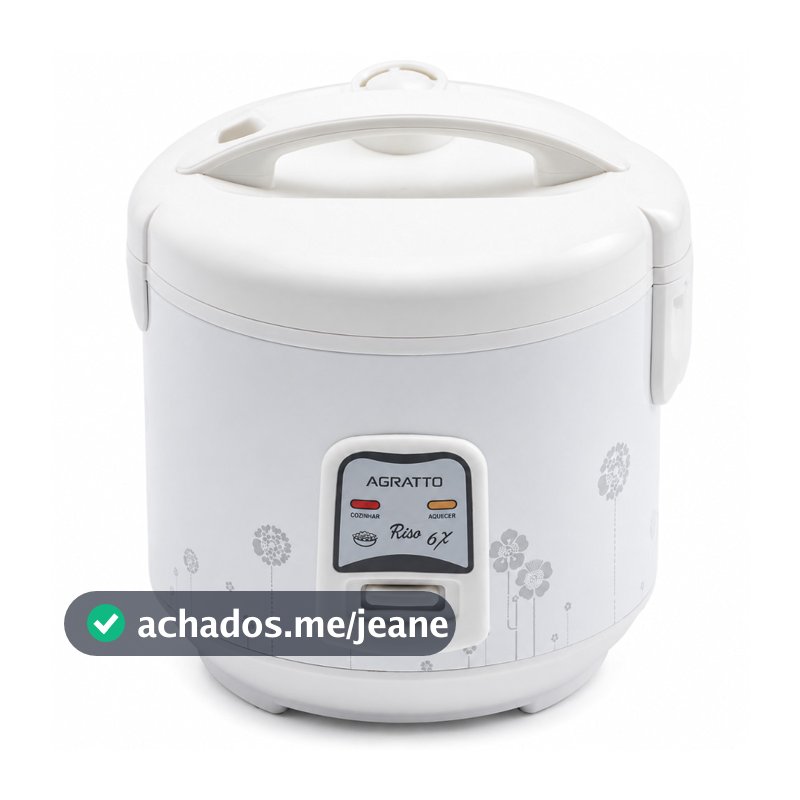 Panela Elétrica De Arroz Agratto Riso 6X 400W 6 Xícaras Antiaderente Com Bandeja Para Legumes