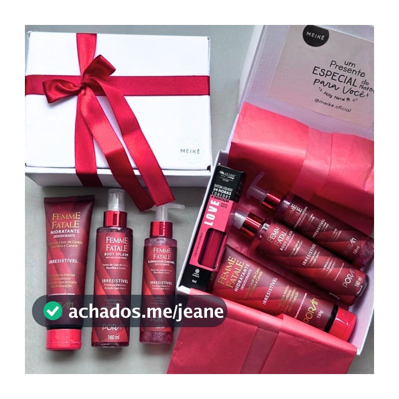 Kit Presente Meikê Aniversário / Natal /Dia dos Namorados /  Dia Das Mães / Perfume Cosméticos Hidratante Gloss Presente