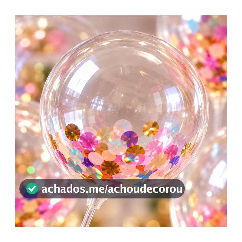 50 Mini Balão Bubble 5 Polegadas Topo Bolo Cake 12cm Atacado