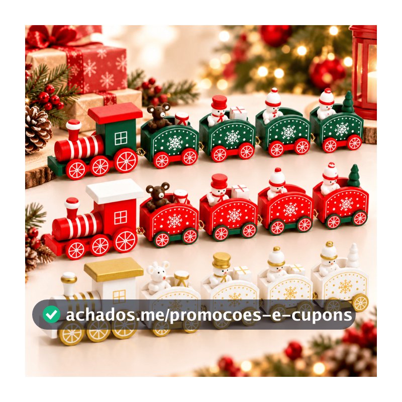 Trenzinho De Natal Enfeite Para Decoração Natalina Papai Noel Decorativo