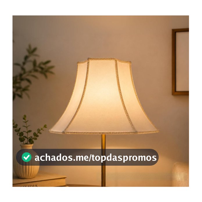 Cúpula de Abajur luminaria 31x41x21cm Estilo Oitavada Grande Tecido Algodão Soquete nacional Cor Bege