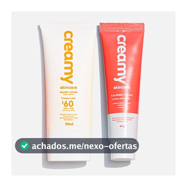 Kit Duo Protetor Solar FPS60 + Gel Creme Hidratante Facial Calming Cream - Creamy Skincare