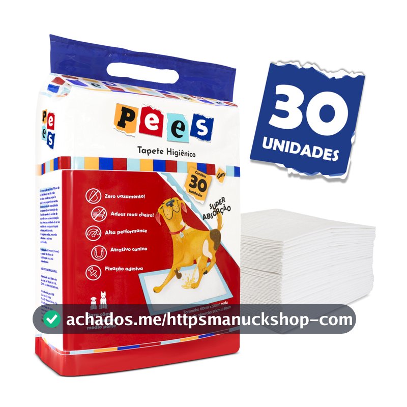 Tapete Higiênico Slim Pees Para Cães  30 Unidades  50x60cm