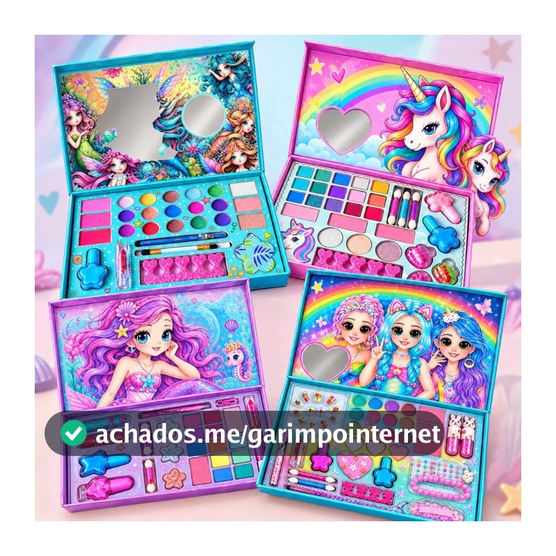 Kit maquiagem infantil completo make e unhas brinquedo meninas