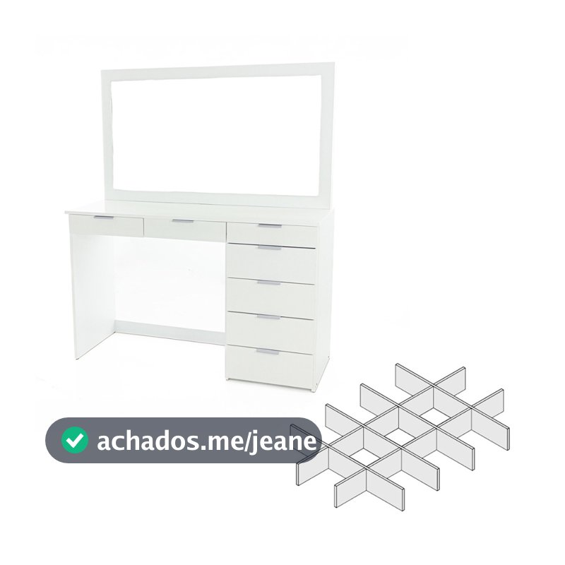 Penteadeira Ditália 7 Gavetas 2 divisorias Br UV Acetinado