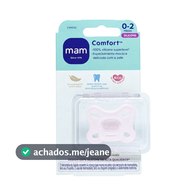Chupeta MAM 100% Silicone 0-2 Meses Comfort Macia Embalagem Unitária Bico Pequeno Recém Nascido