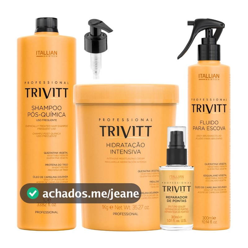Combo 4 Produtos - Trivitt Itallian Color Mascara 1kg Shampoo Fluido e Reparador