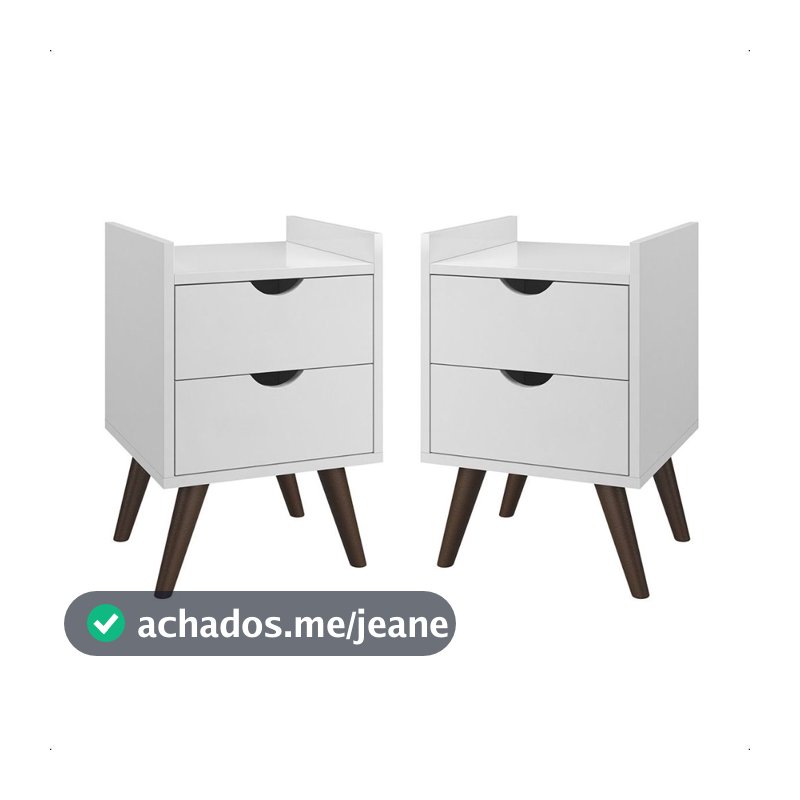 Kit Com 2 Mesas De Cabeceira Quarto 2 Gaveta Com Corrediça Telescópica Mesa Decorativa Decoração