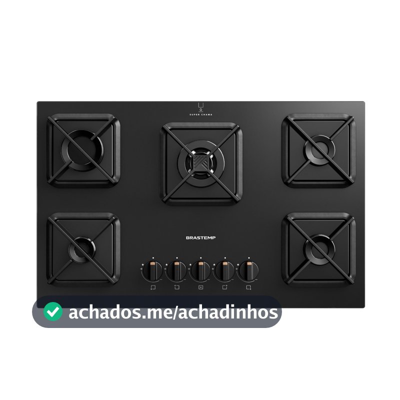 Cooktop Brastemp 5 Bocas a Gás, Grades de Ferro Fundido e Chamas Especiais - BDS75AE