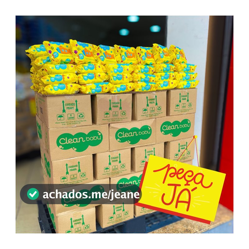Caixa 10 Pacotes Toalhas Umedecidas Clean Baby com 100 cada