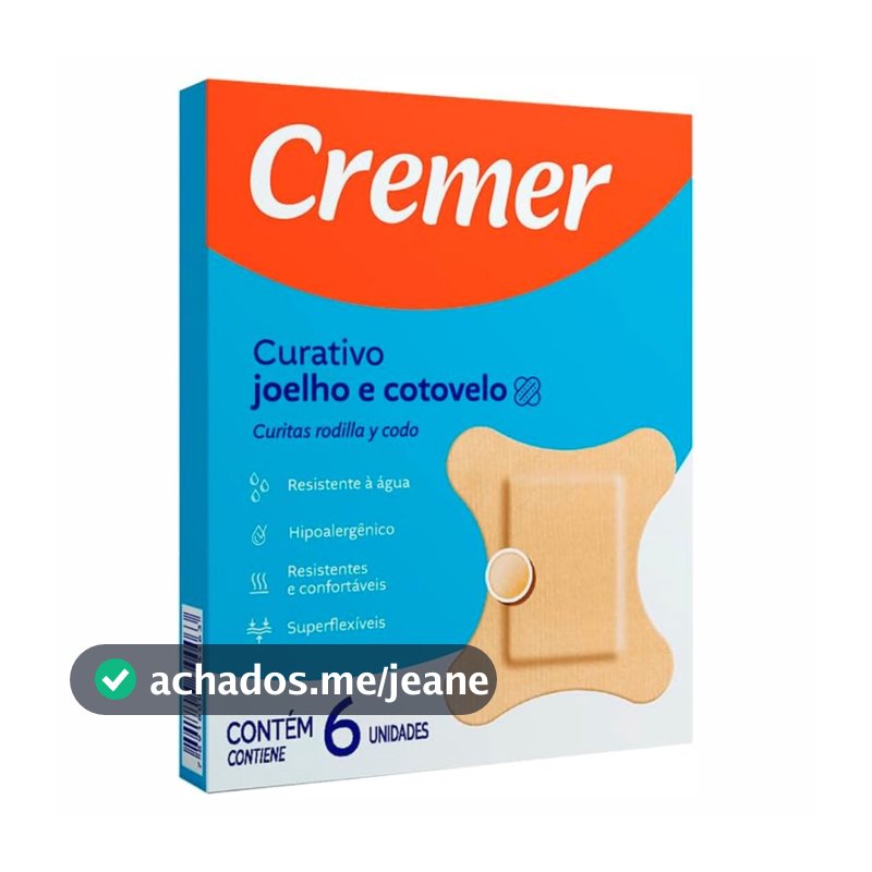 Curativo Cremer para Joelho e Cotovelo Branco - Cx com 6 unidades