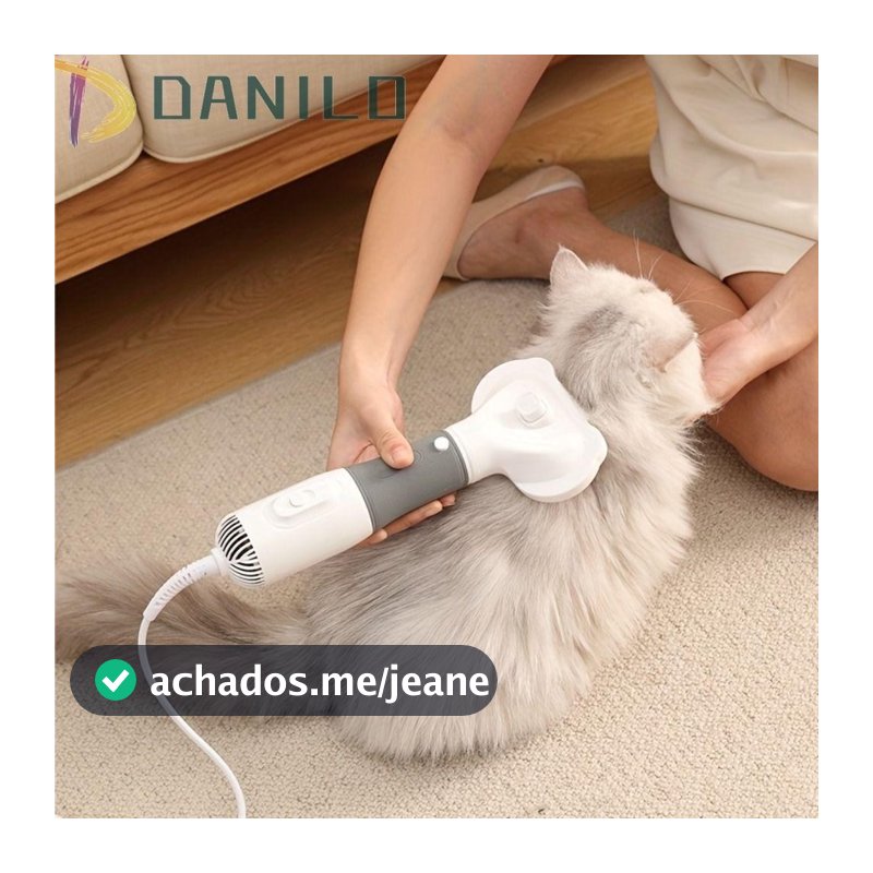 Secador de cabelo e pente para cuidados com animais de estimação, escova potente 3 em 1 silenciosa para animais de es