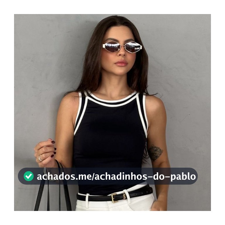 Regata Feminina Blusa Básica Bicolor Confortável Gola Redonda
