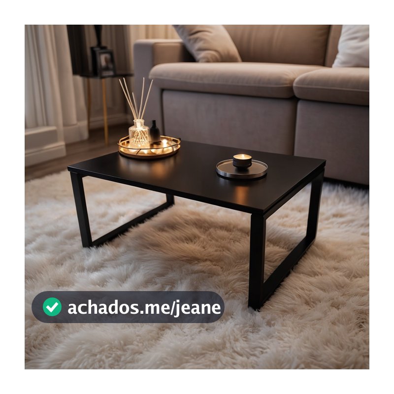 Mesinha de Centro Industrial Decorativa de Sala Pés De Ferro Madeira Premium BRANCO, PRETO OU FREIJÓ