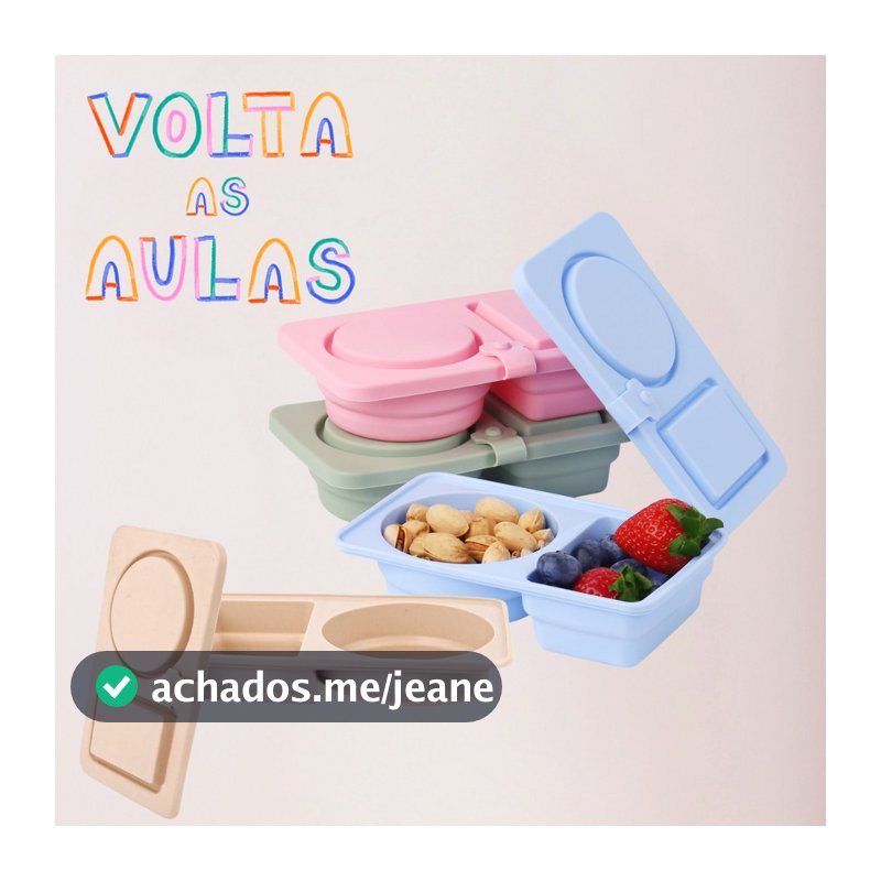 Pote Para Lanche Infantil Silicone Com Divisória Sem Mistura