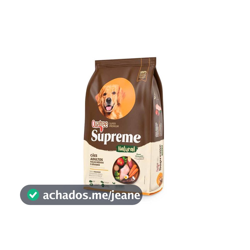 Ração Quatree Supreme Adulto Raça Grande Frango e Batata Doce 15kg