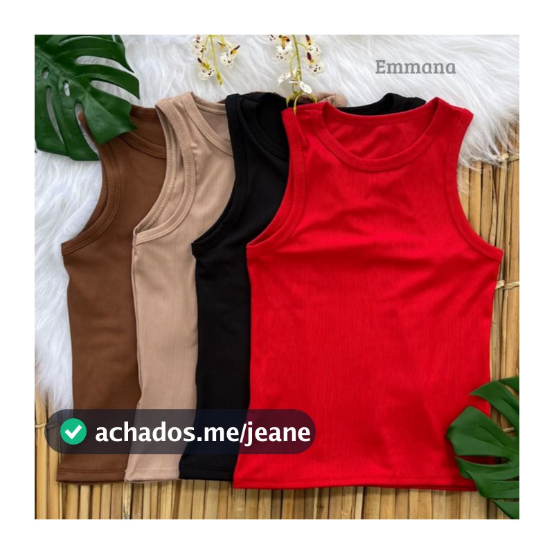Kit 4 Regata Canelada Feminina Lisa Blusa Básica Camiseta Casual