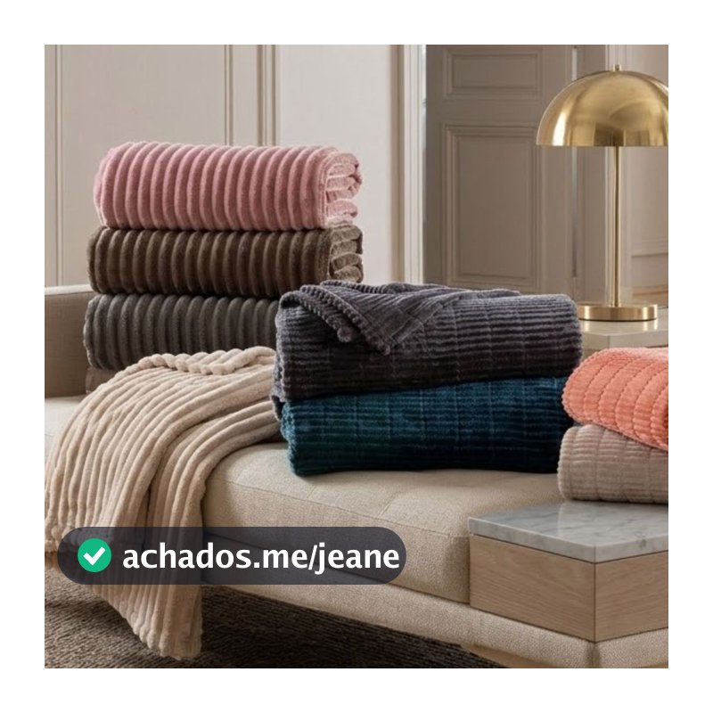 Cobertor Casal Alta Gramatura 300g/m² Antialérgico Corttex Canelado Toque Suave Macio London