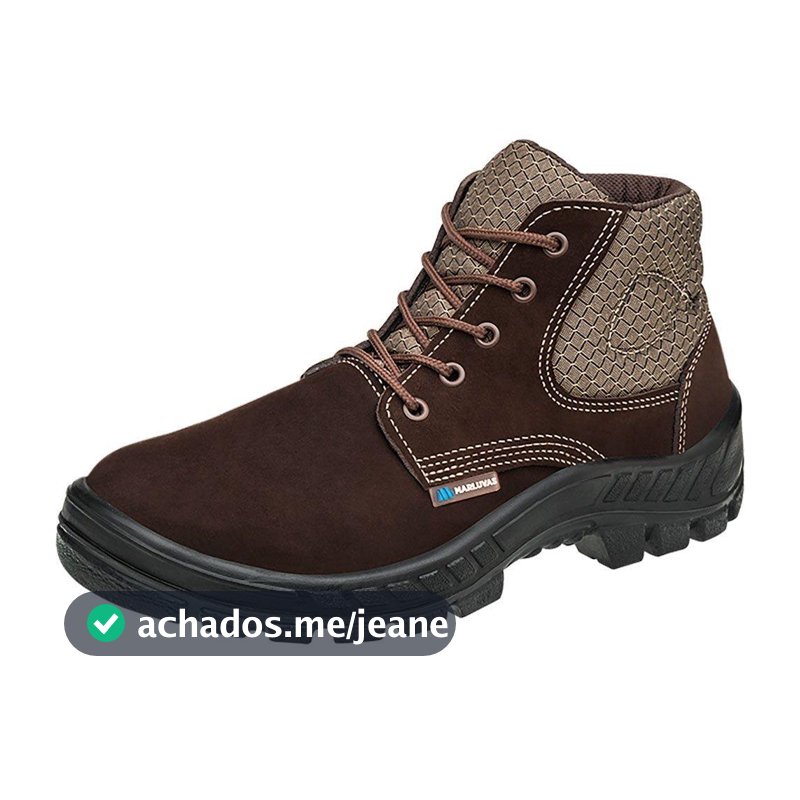 Bota de Segurança Cano Baixo N40 Cor Café com Cadarço Marluvas