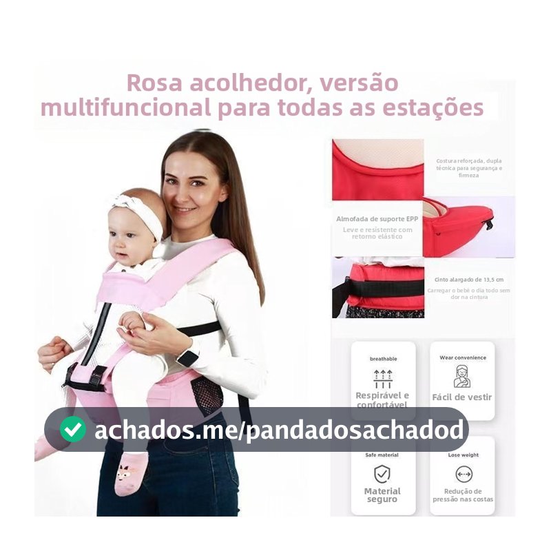 Banco De Cintura Para Bebê Canguru Bebe Passeio Varias Cores Mochila Infantil Hipseat Carrier - 1851