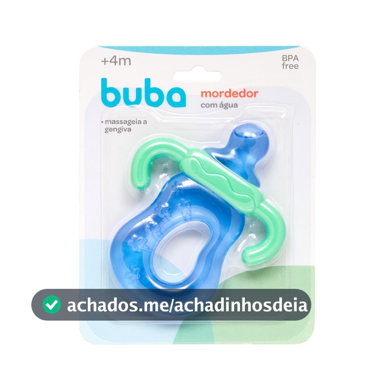 Mordedor com Água Buba Mamadeira Resfriável Azul