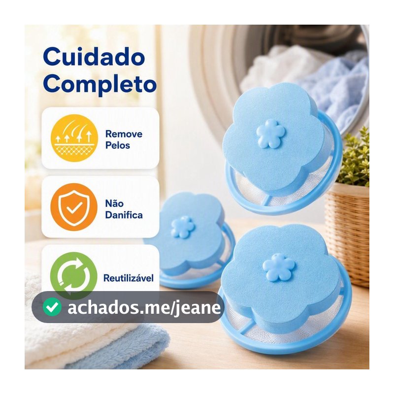 Kit C/3 Coletor Tira Pelos E Fiapos Flutuante Para Máquinas De Lavar Lavadoura Coletor De Pelos Filtro