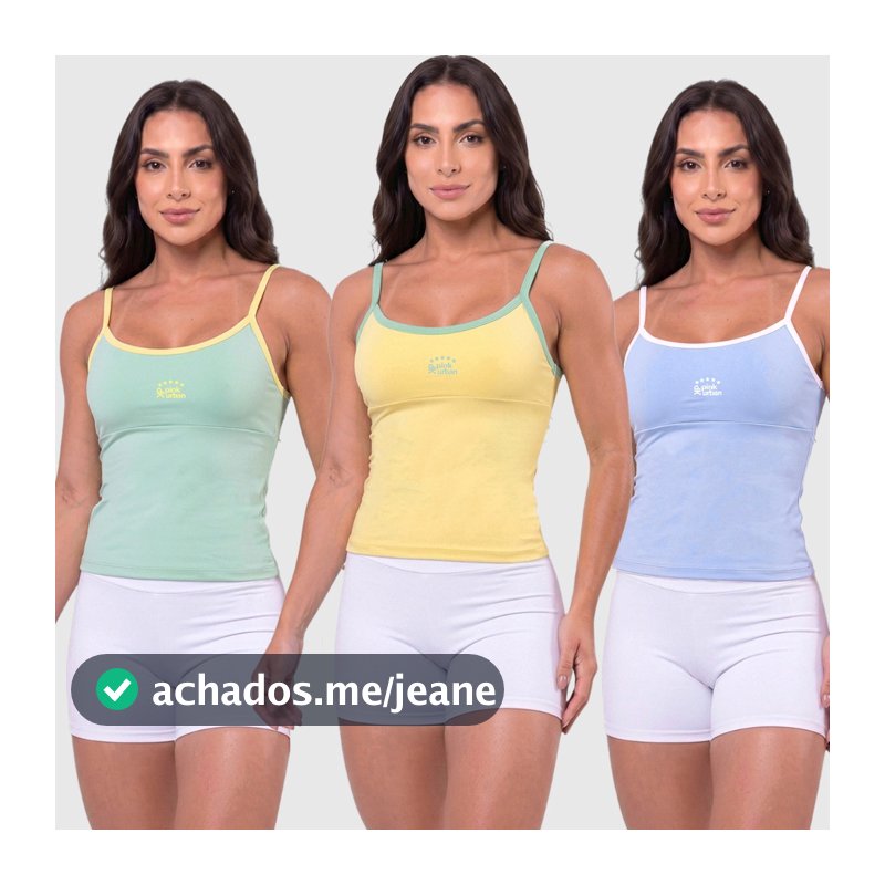 Kit 3 Regata Alça Fitness Brasil Blusa Feminino Poliamida Camiseta Copa do Mundo Seleção Brasileira