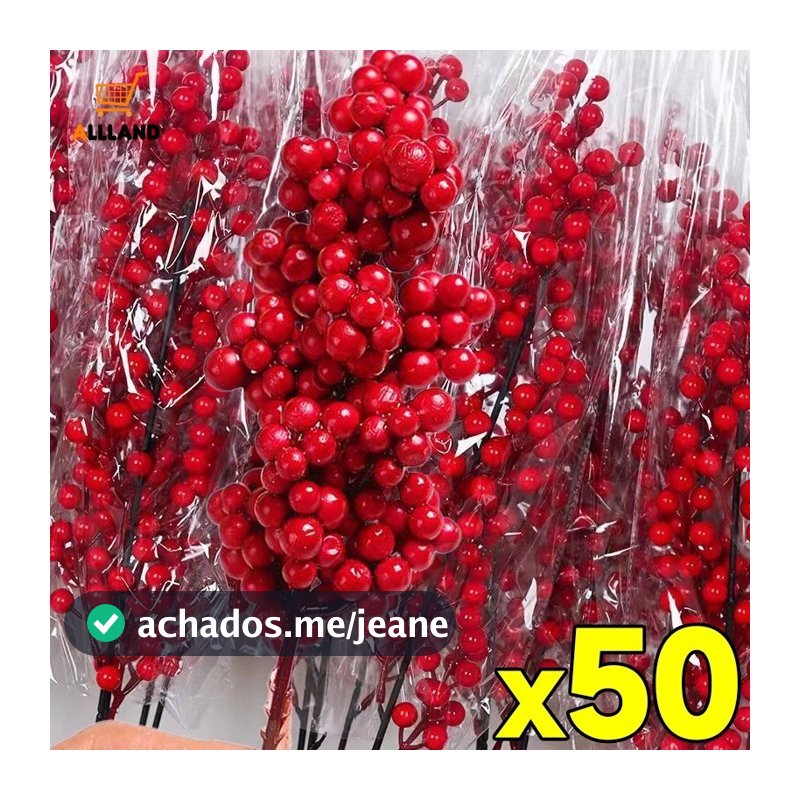 50/30/20/10Pcs Simulação De Natal Ramo De Bagas Vermelhas-Estame De Baga De Azevinho Artificial Enfeites De Guirlanda De Plantas Falsas-Árvore Decoração De Festa Em Casa