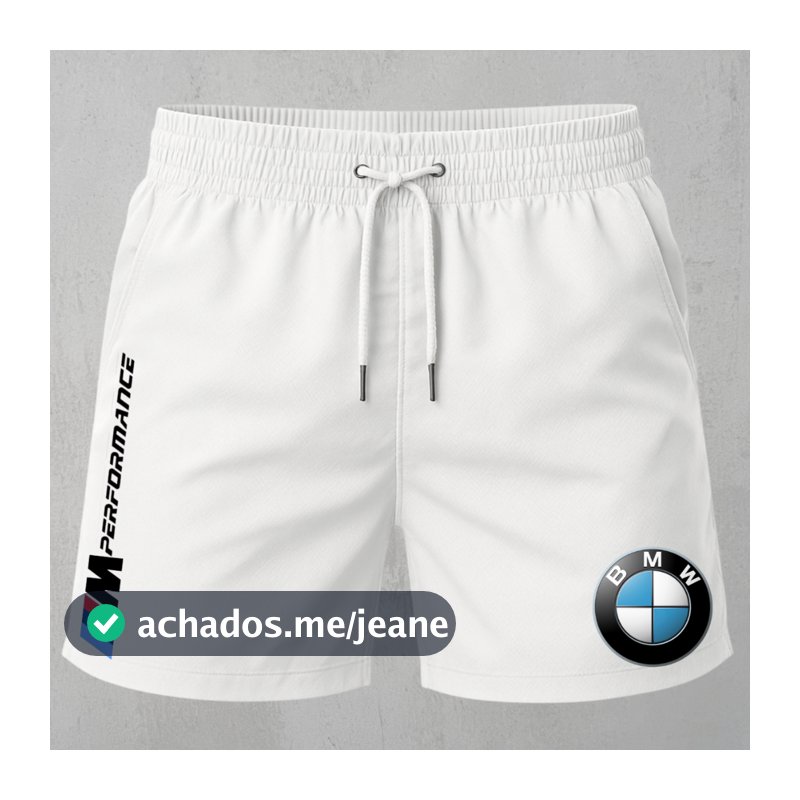 Short Bermuda Tactel Masculino Mauricinho Estilo Premium BMW M Performance Esportivo