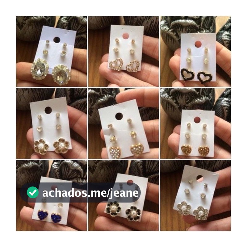 kit 48 pares Brincos Bijuteria -16 CARTELAS 3 Pares cada