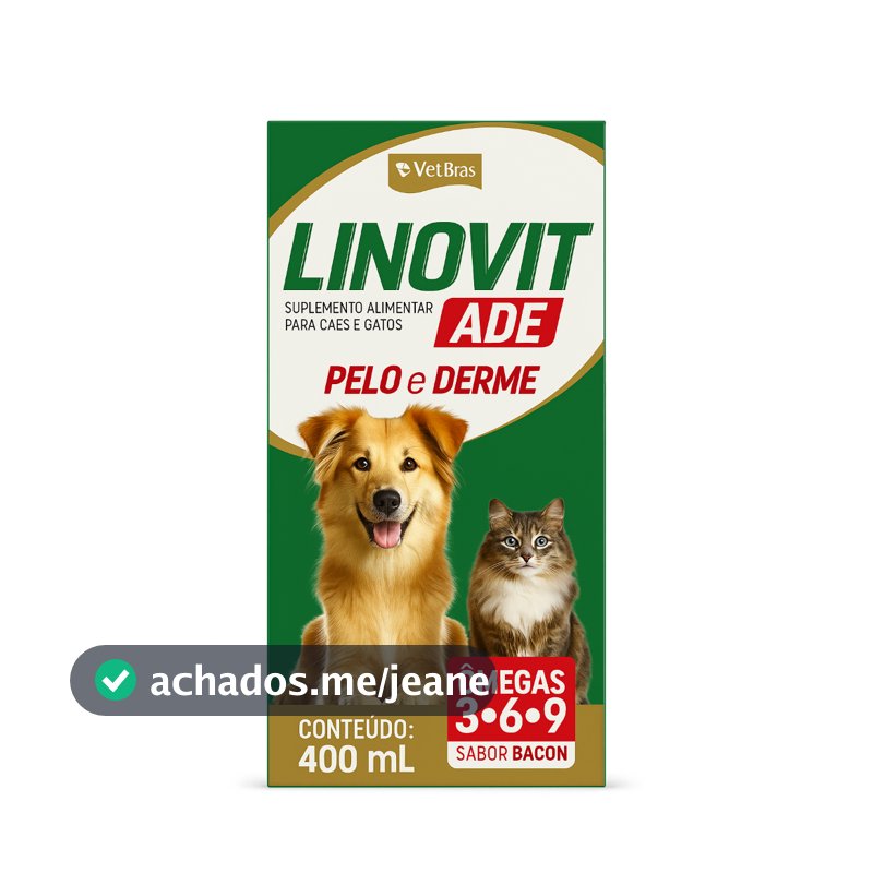 Linovit 400 Ml Suplemento Vitaminico Para Cães E Gatos Sabor Bacon