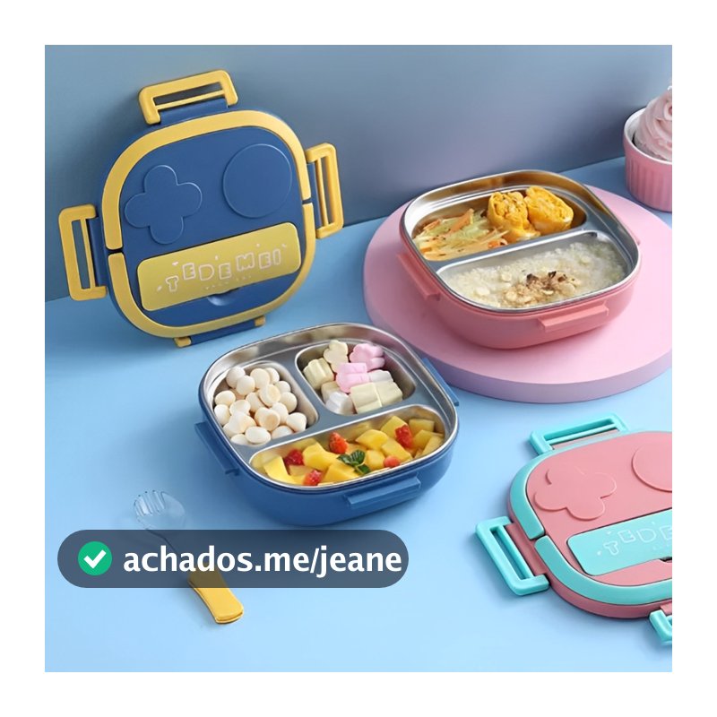 Marmita Infantil Portátil Lancheira Escolar Recipiente Para Comida Para Bebê Crianças