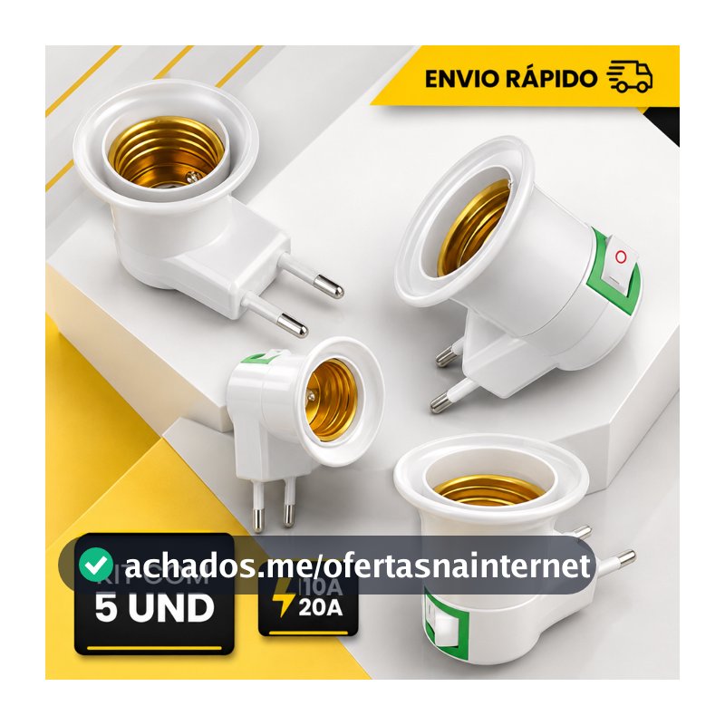 Bocal Lâmpada para Tomada E27 Liga Desliga Bivolt Oferta