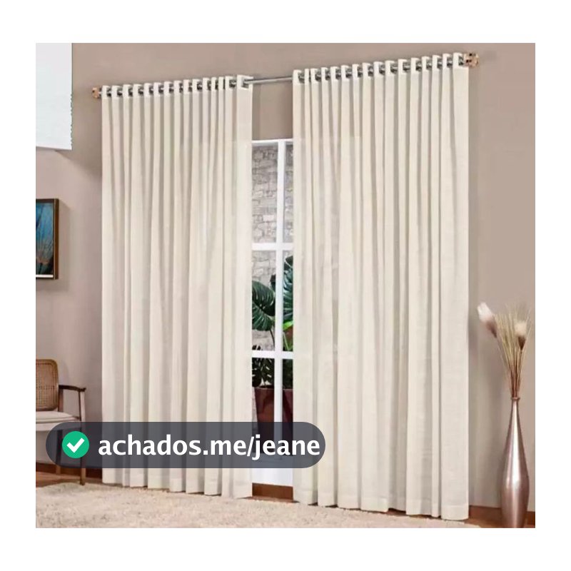 Cortina Linho Voil Flame 6,00mts X 2,50mts Linho Ideal para Quartos e Salas
