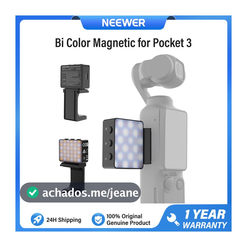 Luz Auxiliar Magnética Bicolor NEEWER Compatível Com DJI OSMO Pocket 3 , Mini De Preenchimento LED De 1.5 W , M24