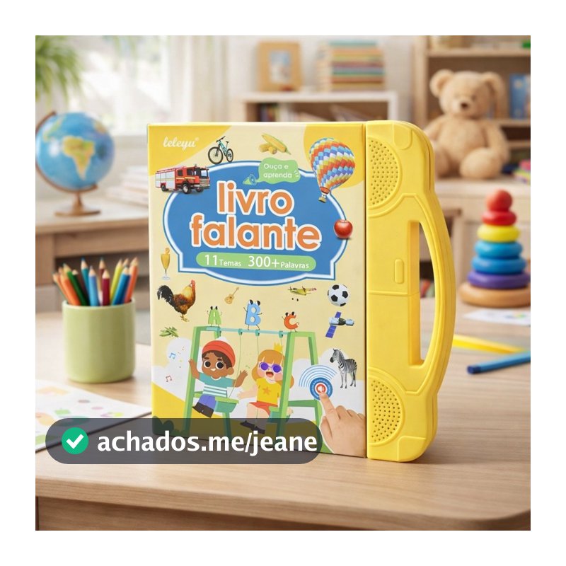 Livro Falante Infantil Português e Inglês Bilíngue Educativo com Som – 11 Temas 300+ Palavras