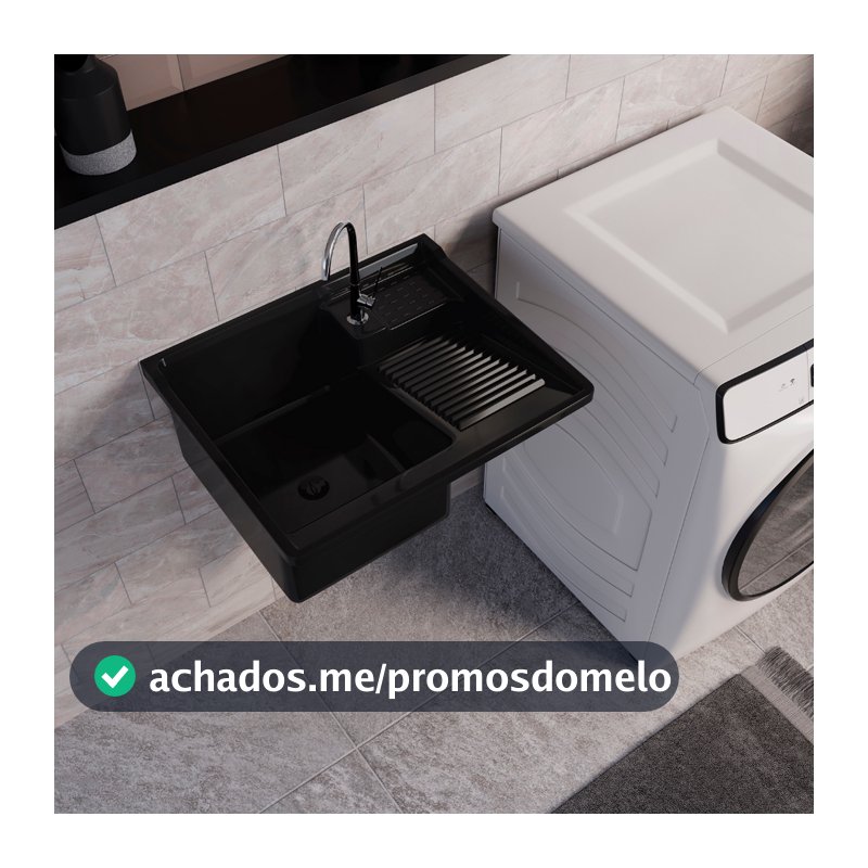 Tanque Lavar Roupa Lavanderia Kit Completo 30L Plástico de Parede Com Esfregadeira Lateral EJV SHOOP